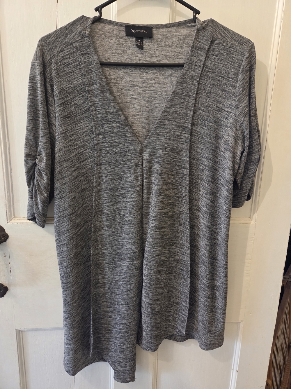 Studio Gray V-Neck Short Sleeve Tunic